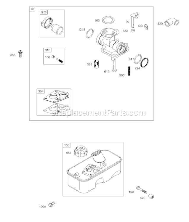 Page C Diagram and Parts List for 9E900  Briggs and Stratton Engine